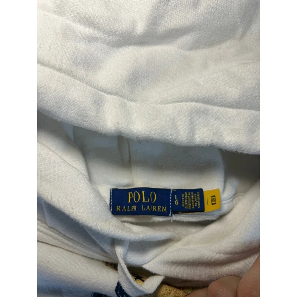 Polo Ralph Lauren Polo Bear American Flag Sweater Logo Hoodie White Men's Size L
